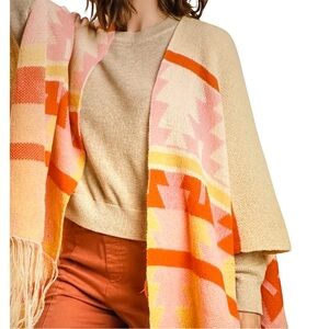 Umgee “The Pamela” Textured Knit Poncho/Shawl NWT